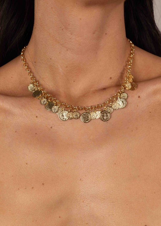 Colar Medalhas Dourado