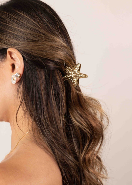 Piranha de Cabelo Pequena Estrela Texturizada