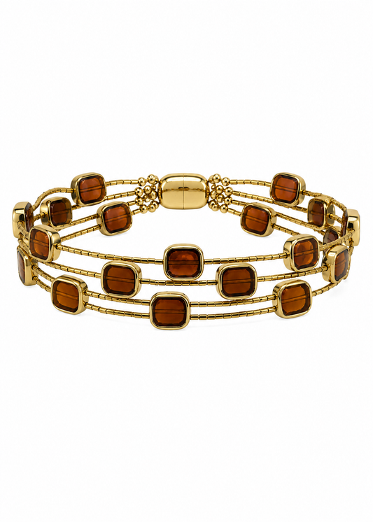 Pulseira Marrom Geométrica