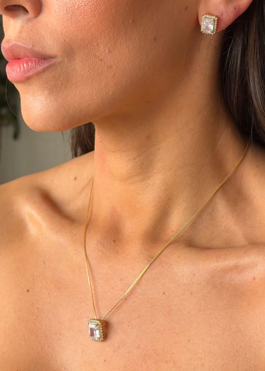Conjunto Retangular Cristal Transparente