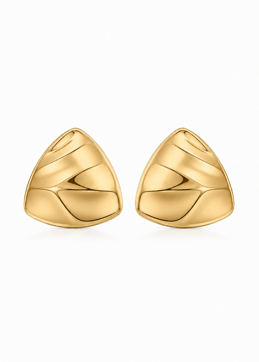 Brinco Triângulo Orgânico Dourado