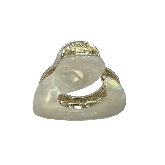 Piranha de Cabelo Resina P Oval Furta-Cor Dourado