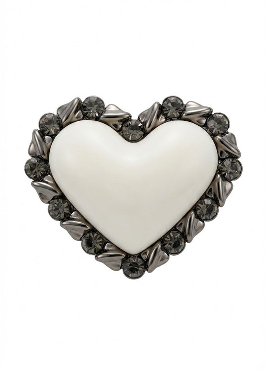 Broche Coração com Pedrarias