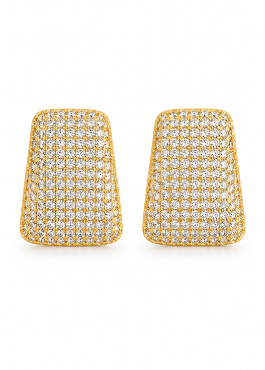 Brinco Retangular Cravejado