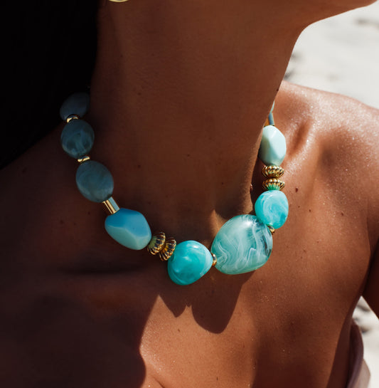 Colar com Pedras Turquesa