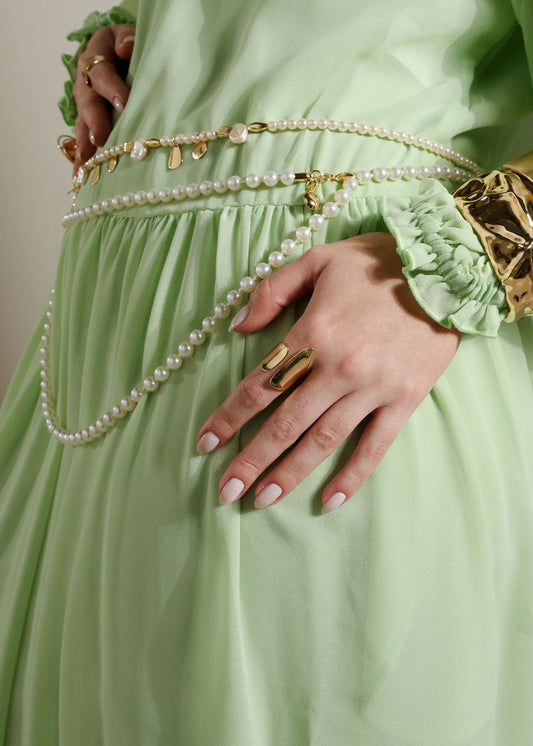 Anel Dourado Regulável Minimalista