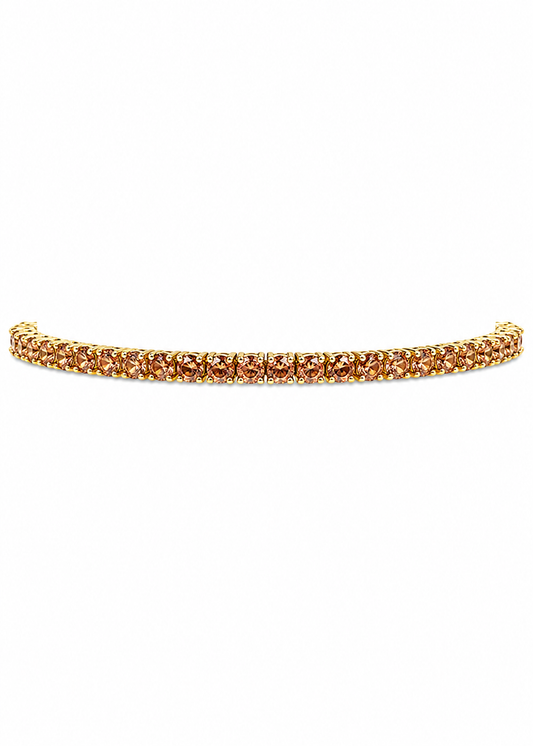 Pulseira Riviera Cristal Rose Dourada