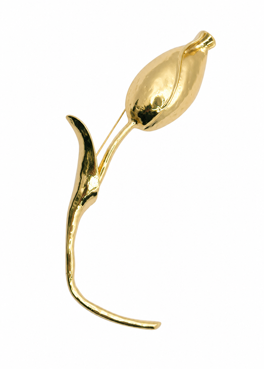 Broche Flor Tulipa Dourada