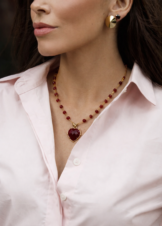 Colar Pedra Vermelha