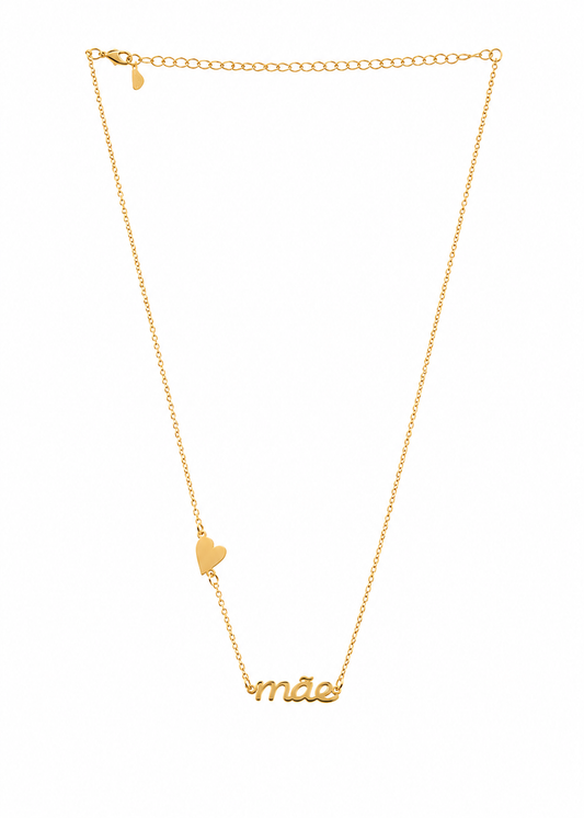 Colar Mãe com Coração Dourado