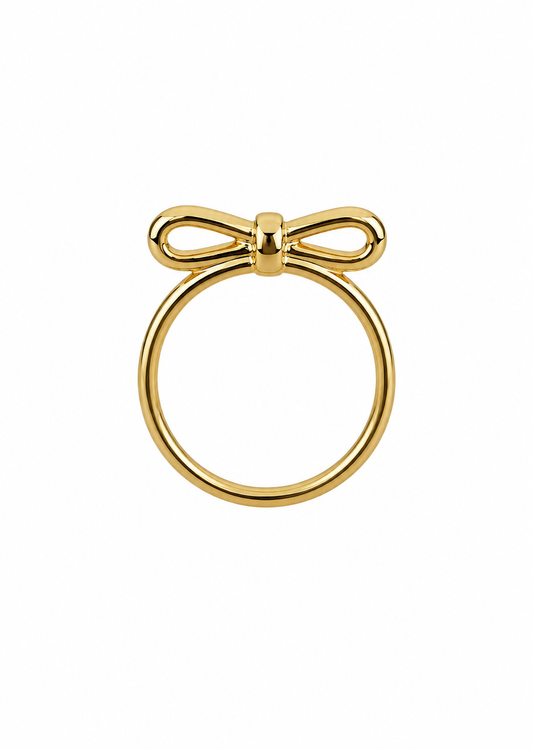 Anel Laço Liso Dourado