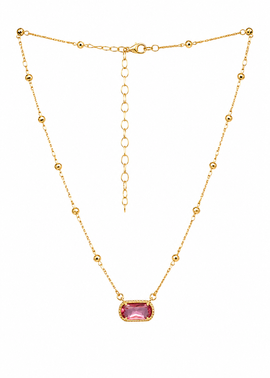 Conjunto Colares Cristais Coloridos e Pedra Rosa