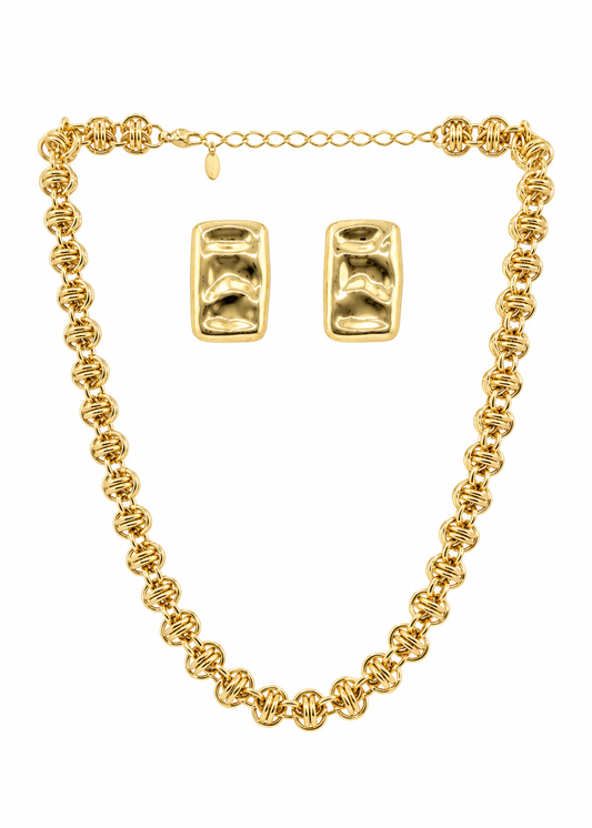 Conjunto Corrente Elos Dourados