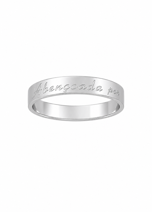 Anel Prata 925 “Abençoada por Deus”