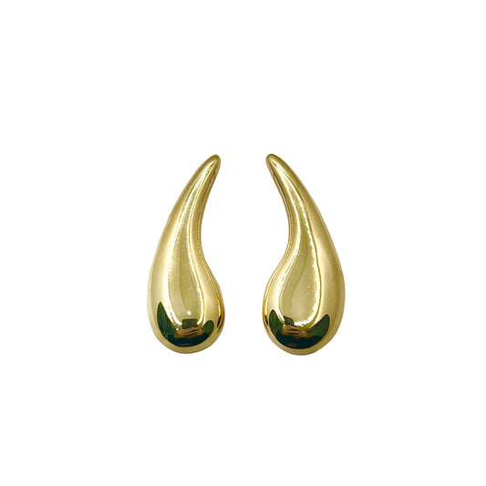 Brinco Maxi Gota Lisa Frontal Dourado