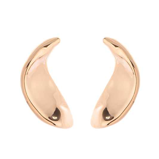 Brinco Orgânico Curvado Dourado/Prateado