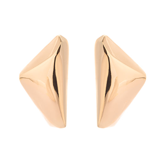 Brinco Geométrico Triangular Reto Alongado Dourado/Prateado