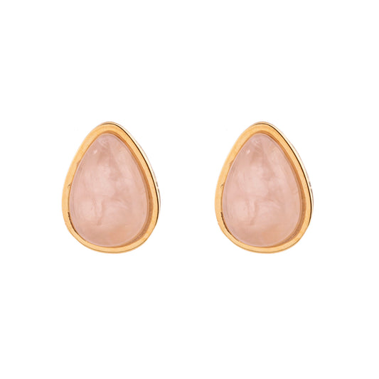 Brinco Gota Pedra Natural Dourado