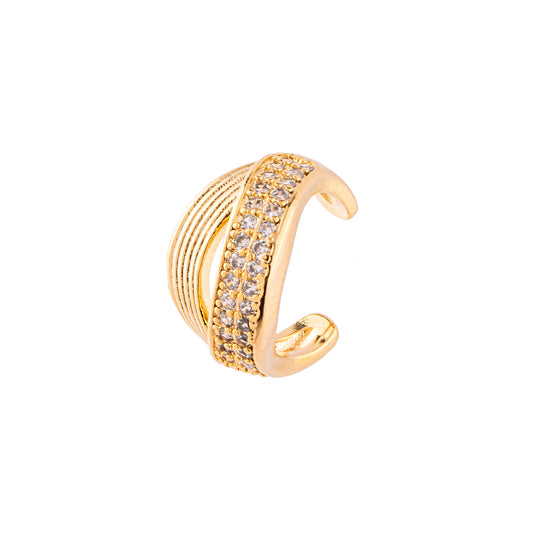 Piercing Vazado Liso e Cravejado Dourado