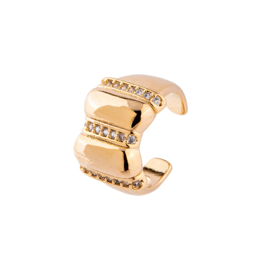 Piercing Gomos Lisos com Cravejado Dourado