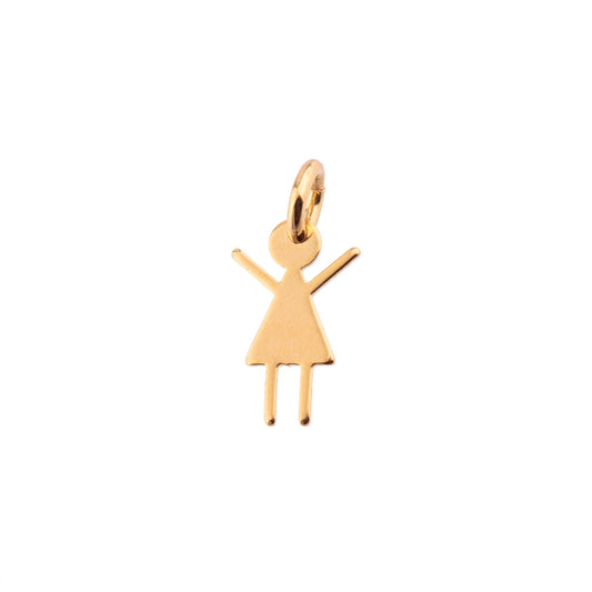 Pingente Liso Menina/Menina Dourado