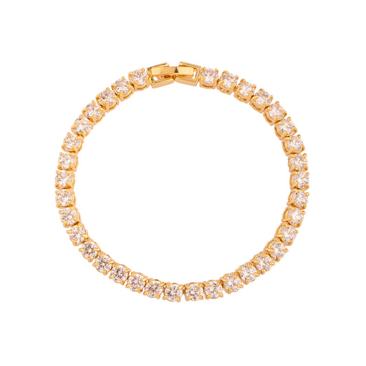 Pulseira Riviera Cristal Dourada/Ônix/Prateado