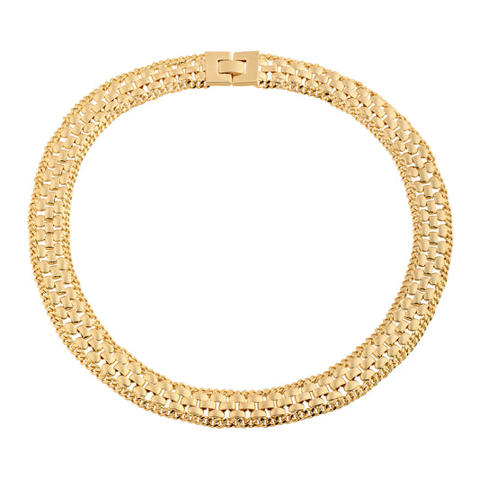 Colar Articulado Grosso Elos Dourado/Prateado