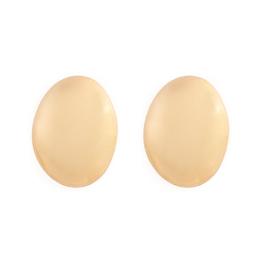 Brinco Maxi Oval Liso Dourado