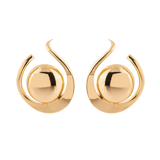 Brinco Frontal Esfera Centro Dourado