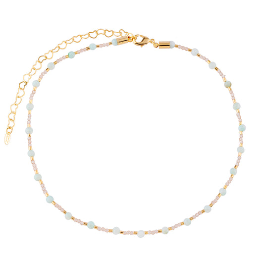Colar Choker Cristais Coloridos Dourado