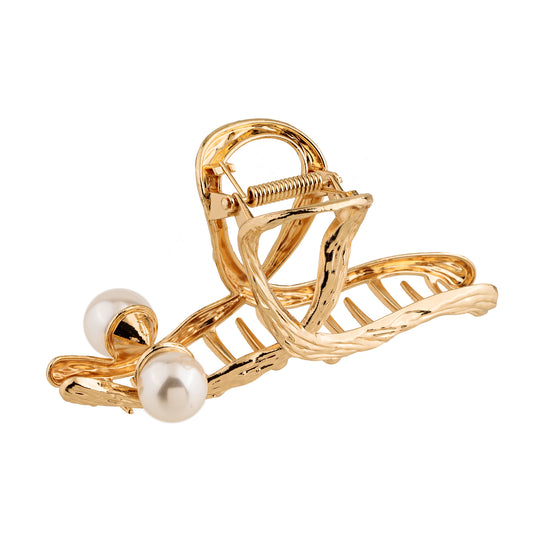 Piranha de Cabelo Laço com Pérola Dourado