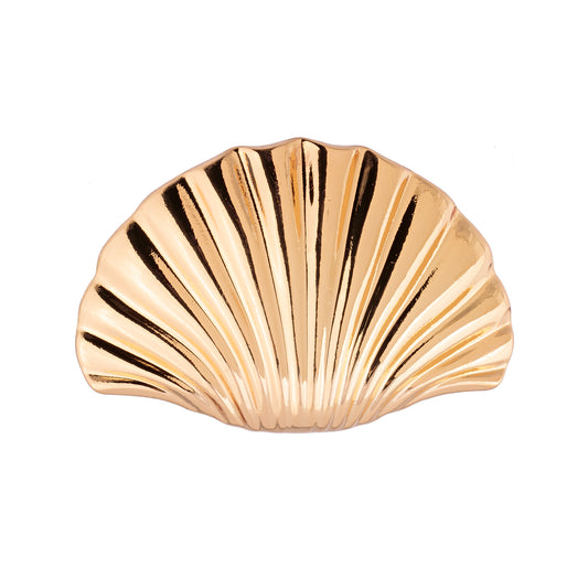 Presilha de Cabelo Concha Lisa Dourado