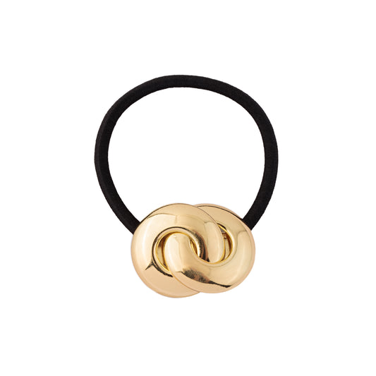 Amarrador de Cabelo Oval Entrelaçado Dourado