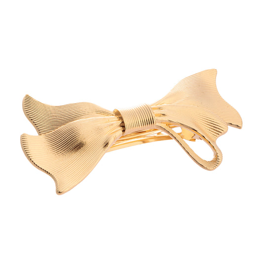 Presilha de Cabelo Laço Texturizado Dourado