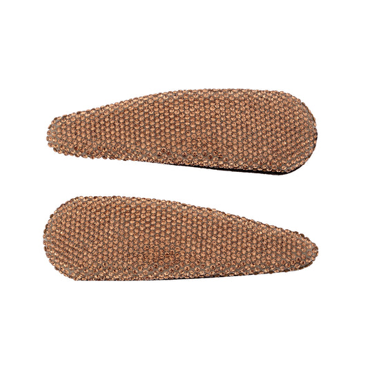 Dupla de Grampos para Cabelo Tic Tac Redondo Reto de Brilho Rose