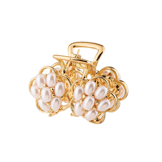 Piranha de Cabelo Flores em Pérola Dourado