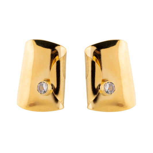 Brinco Orgânico Ponto de Luz Dourado