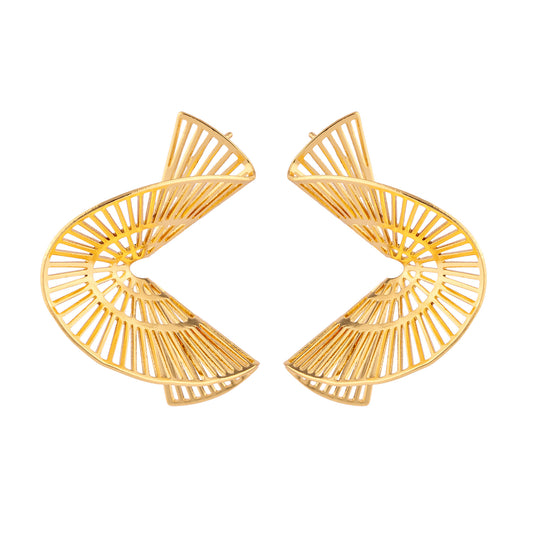 Brinco Leque Orgânico Dourado