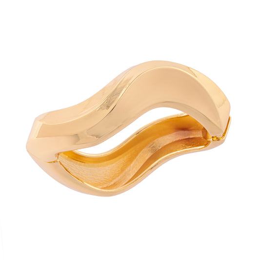 Pulseira Bracelete Ondas Dourado