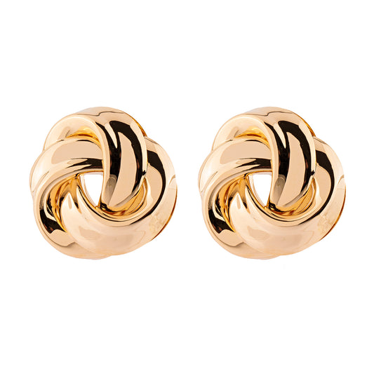 Brinco Entrelaçado Liso Dourado
