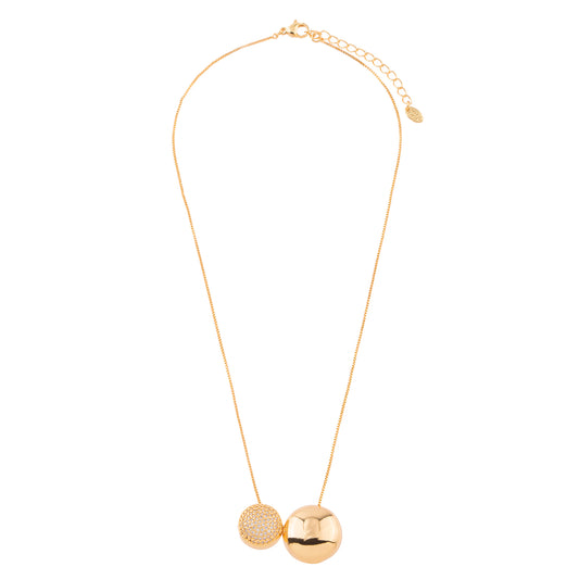 Colar Círculos Cravejado e Dourado