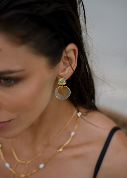 Brinco Dourado com Madrepérola