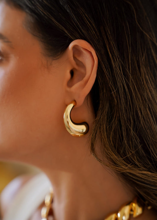 Brinco Argola Gota Lisa Dourada