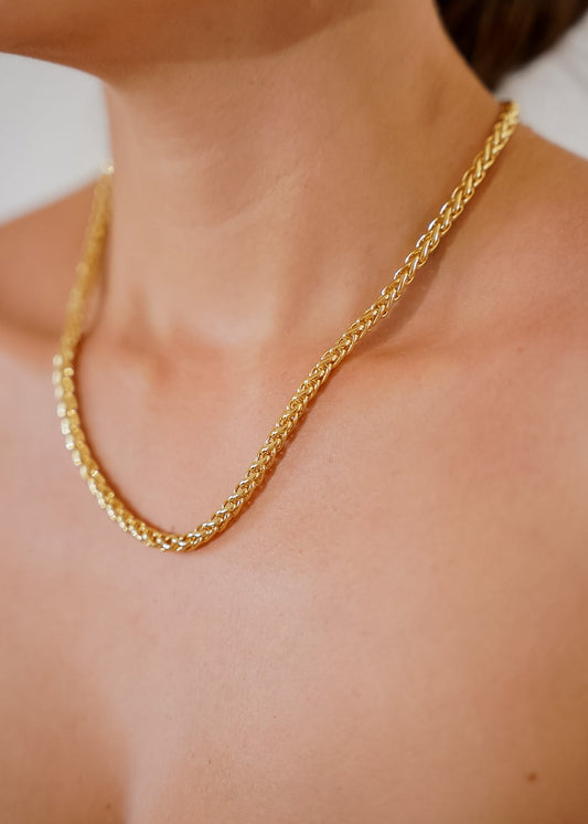 Colar Corrente Trançada Dourado