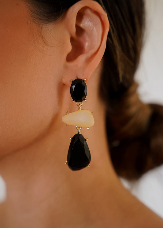 Brinco Resina Facetada Tripla