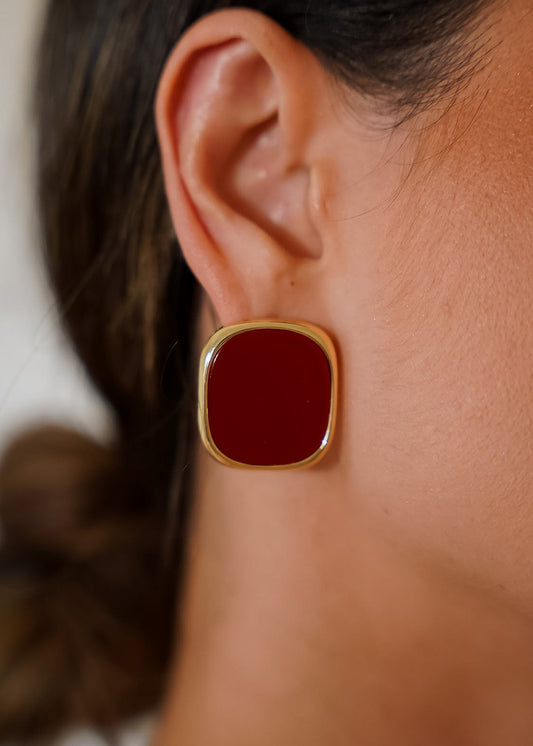 Brinco Quadrado Resina Orgânica