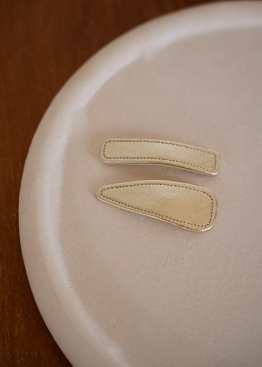 Dupla de Presilhas Dourado Metalizado