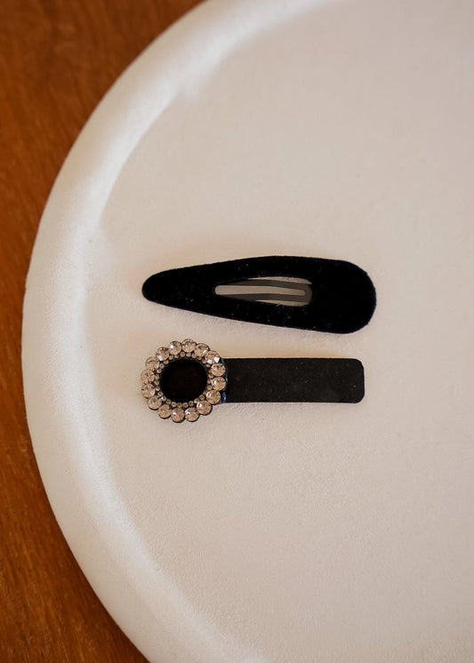 Dupla de Presilhas Veludo e Aplicacao Circular