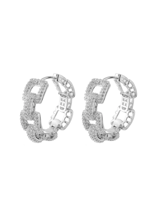 Brinco Argola Elos Cravejados