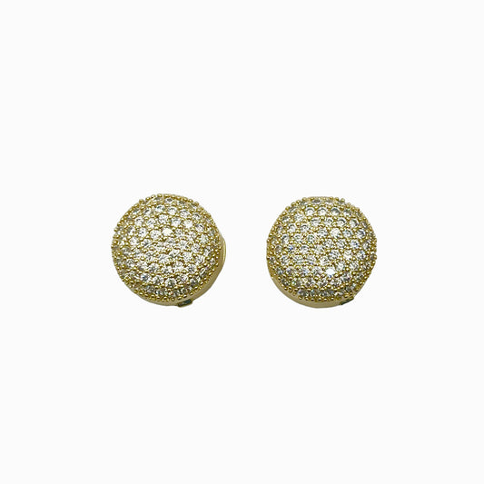 Brinco Argola Redonda Cravejado Dourado